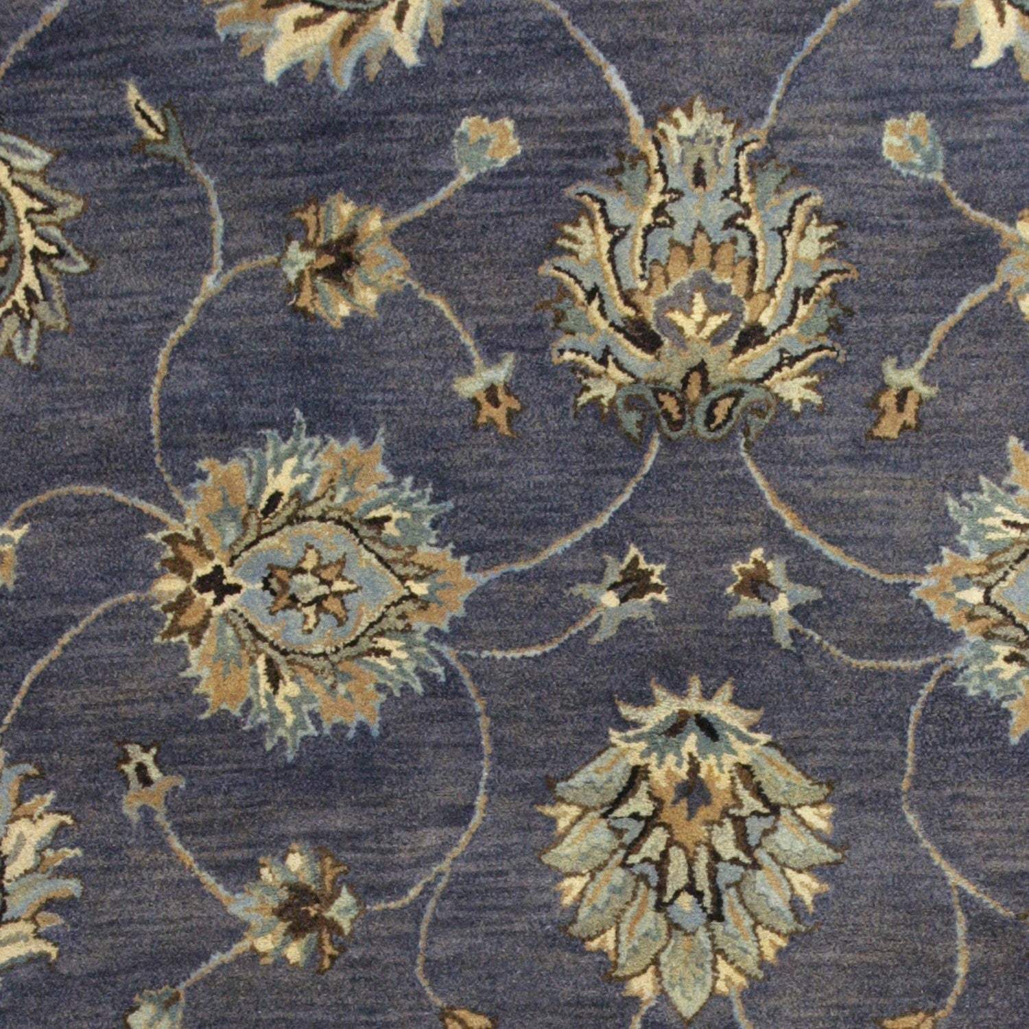 3' X 5' Midnight Floral Vines Wool Area Rug - Homeroots - Flyclothing LLC