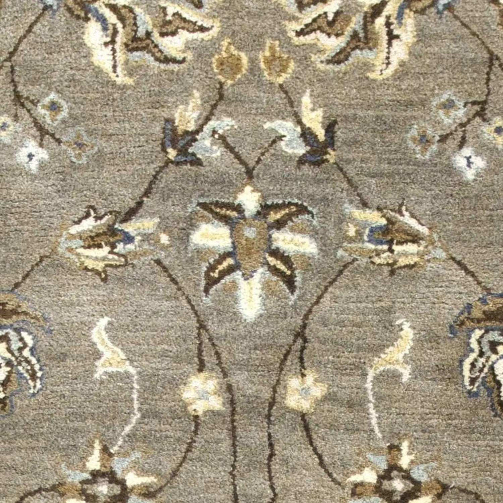 7' Grey Hand Tufted Wool Traditional Floral Indoor Area Rug - Homeroots - Flyclothing LLC