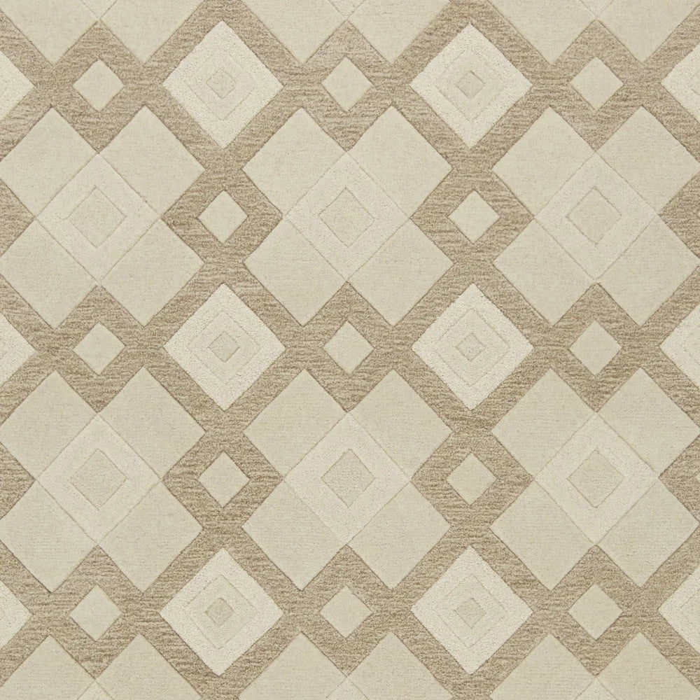 3' X 5' Ivory Geometric Diamonds Wool Area Rug - Homeroots - Flyclothing LLC