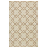 3' X 5' Ivory Geometric Diamonds Wool Area Rug - Homeroots