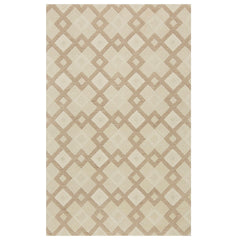3' X 5' Ivory Geometric Diamonds Wool Area Rug - Homeroots