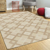 3' X 5' Ivory Geometric Diamonds Wool Area Rug - Homeroots - Flyclothing LLC