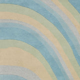 3' X 5' Ocean Blue Beige Hand Tufted Abstract Waves Indoor Area Rug - Homeroots