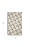 3' X 5' Ivory Or Grey Geometric Wool Area Rug - Homeroots