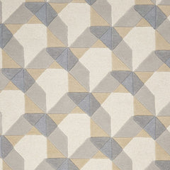 3' X 5' Ivory Or Grey Geometric Wool Area Rug