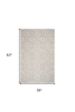 3' X 5' Grey Hand Tufted Geometric Indoor Area Rug - Homeroots