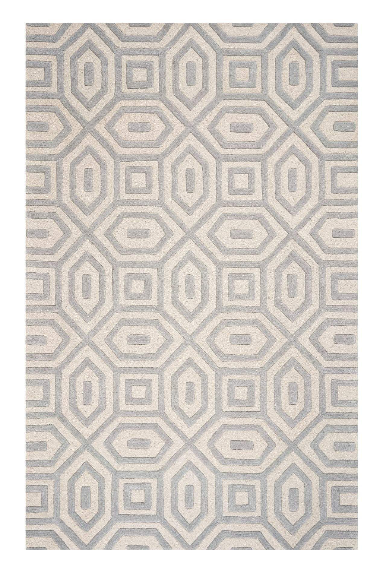 3' X 5' Grey Hand Tufted Geometric Indoor Area Rug - Homeroots - Flyclothing LLC