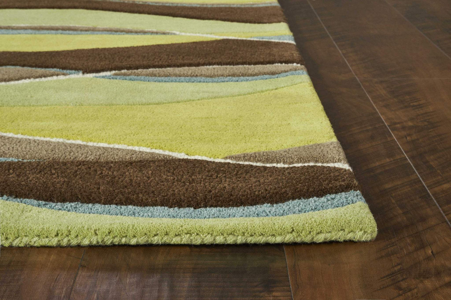 3' X 5' Lime And Mocha Wool Handmade Area Rug - Homeroots - Flyclothing LLC