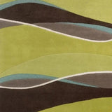 3' X 5' Lime And Mocha Wool Handmade Area Rug - Homeroots