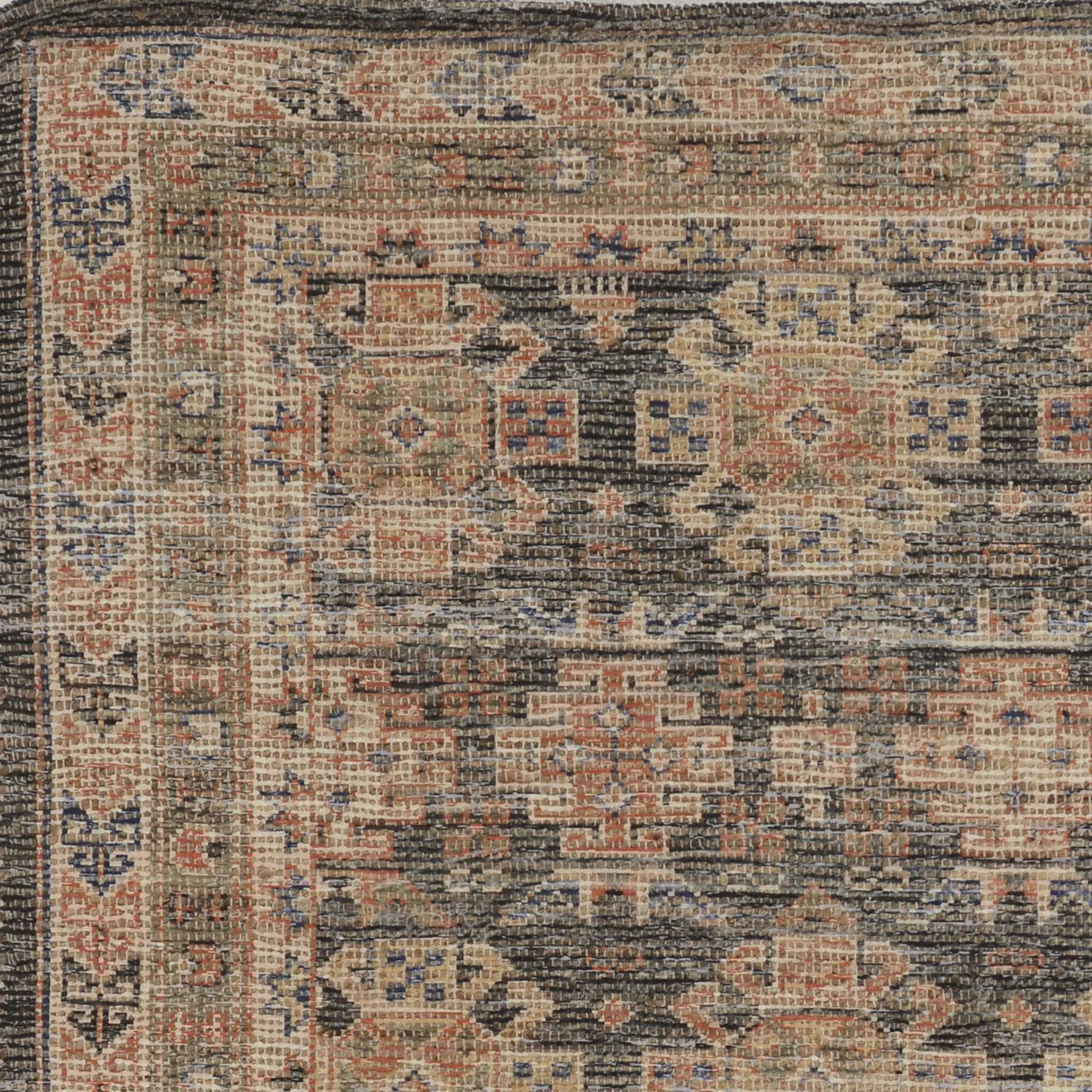5' X 7' Charcoal Southwestern Hand Woven Distressed Area Rug - Homeroots - Flyclothing LLC