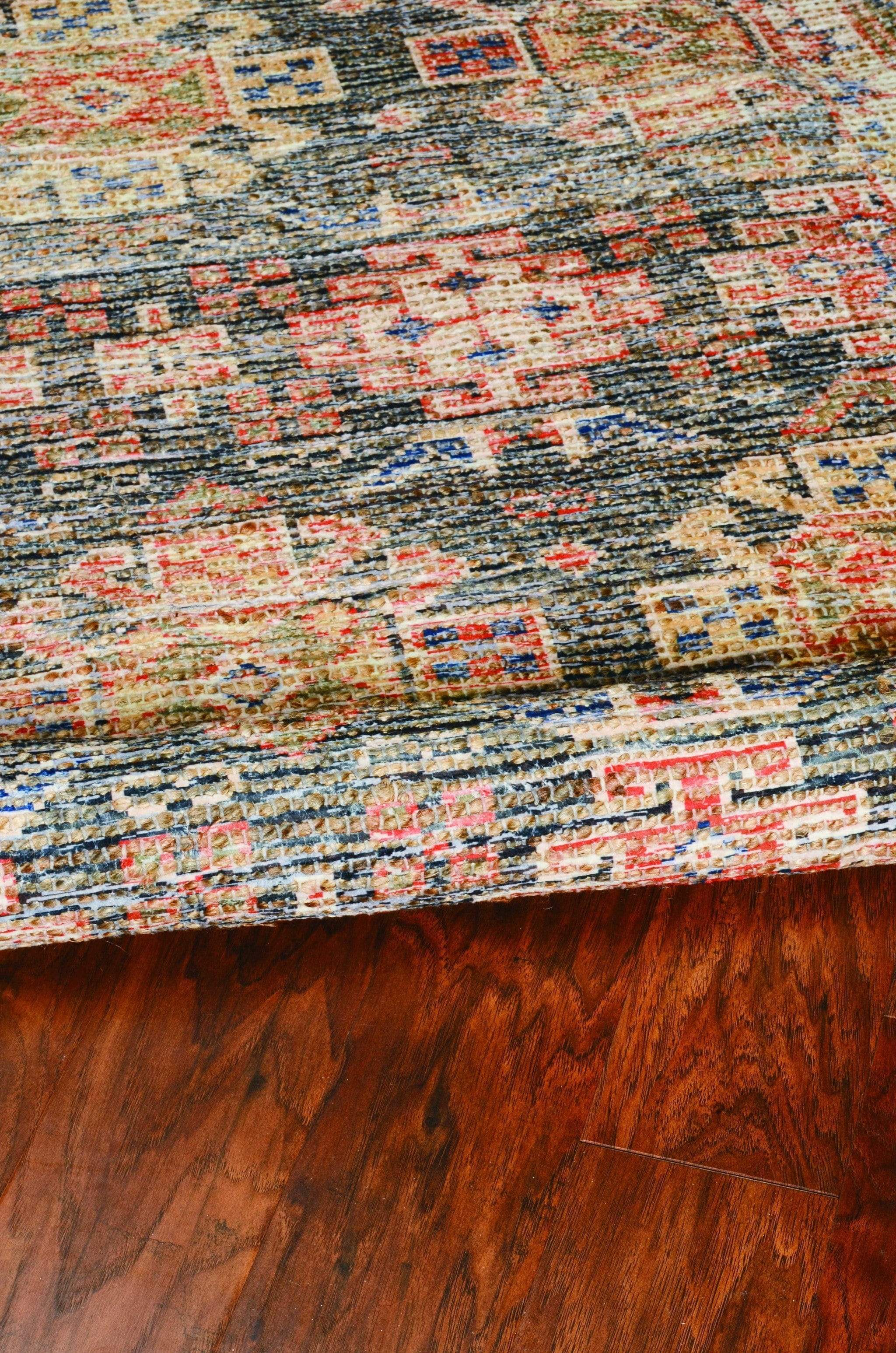 5' X 7' Charcoal Southwestern Hand Woven Distressed Area Rug - Homeroots - Flyclothing LLC