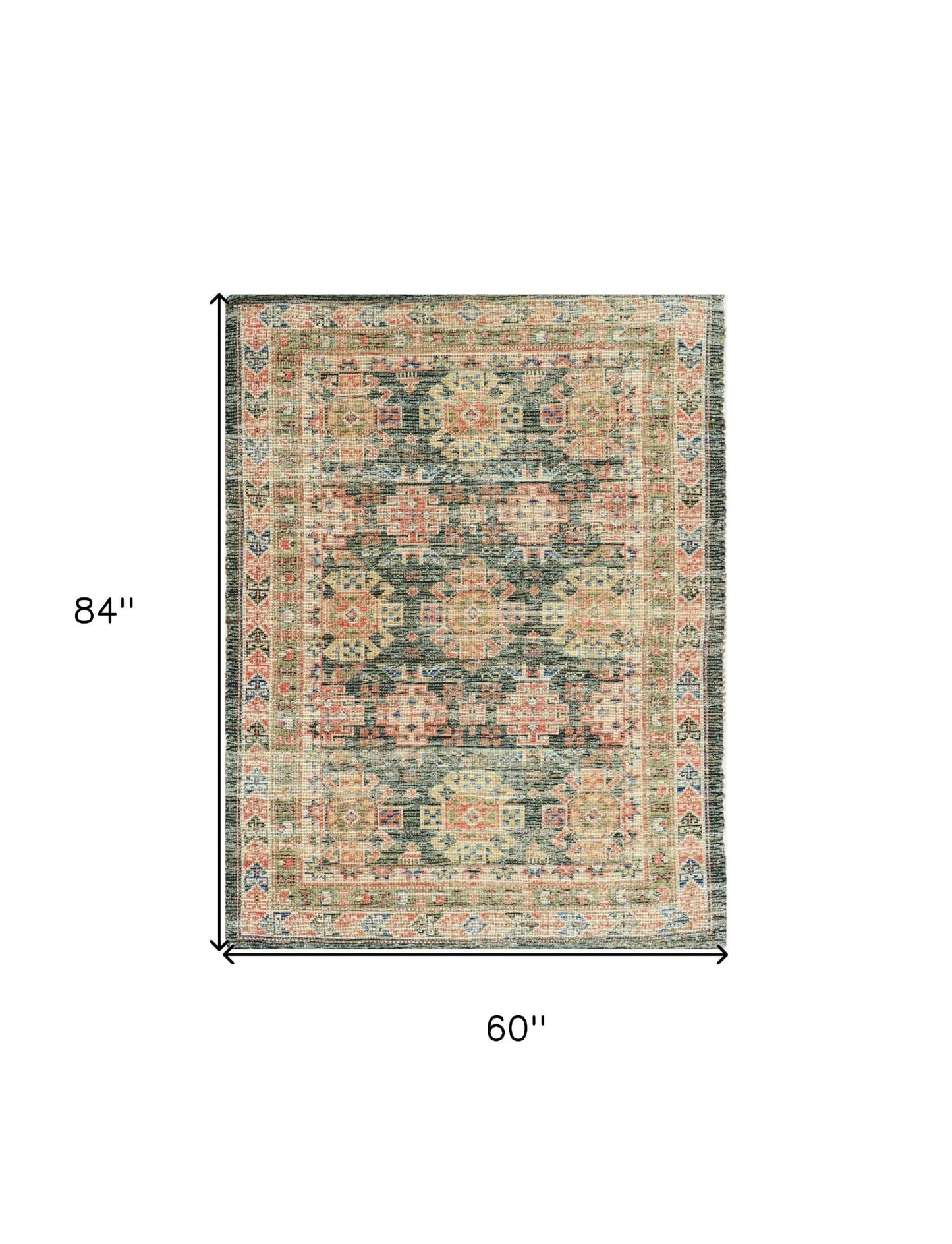 5' X 7' Charcoal Southwestern Hand Woven Distressed Area Rug - Homeroots - Flyclothing LLC