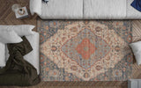 5' X 7' Blue and Beige Medallion Hand Woven Distressed Area Rug - Homeroots - Flyclothing LLC