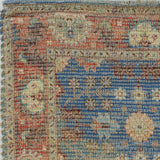 5' X 7' Blue and Red Floral Medallion Hand Woven Area Rug - Homeroots - Flyclothing LLC