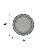 8' Round Blue and Gray Round Striped Indoor Outdoor Area Rug - Homeroots - Flyclothing LLC