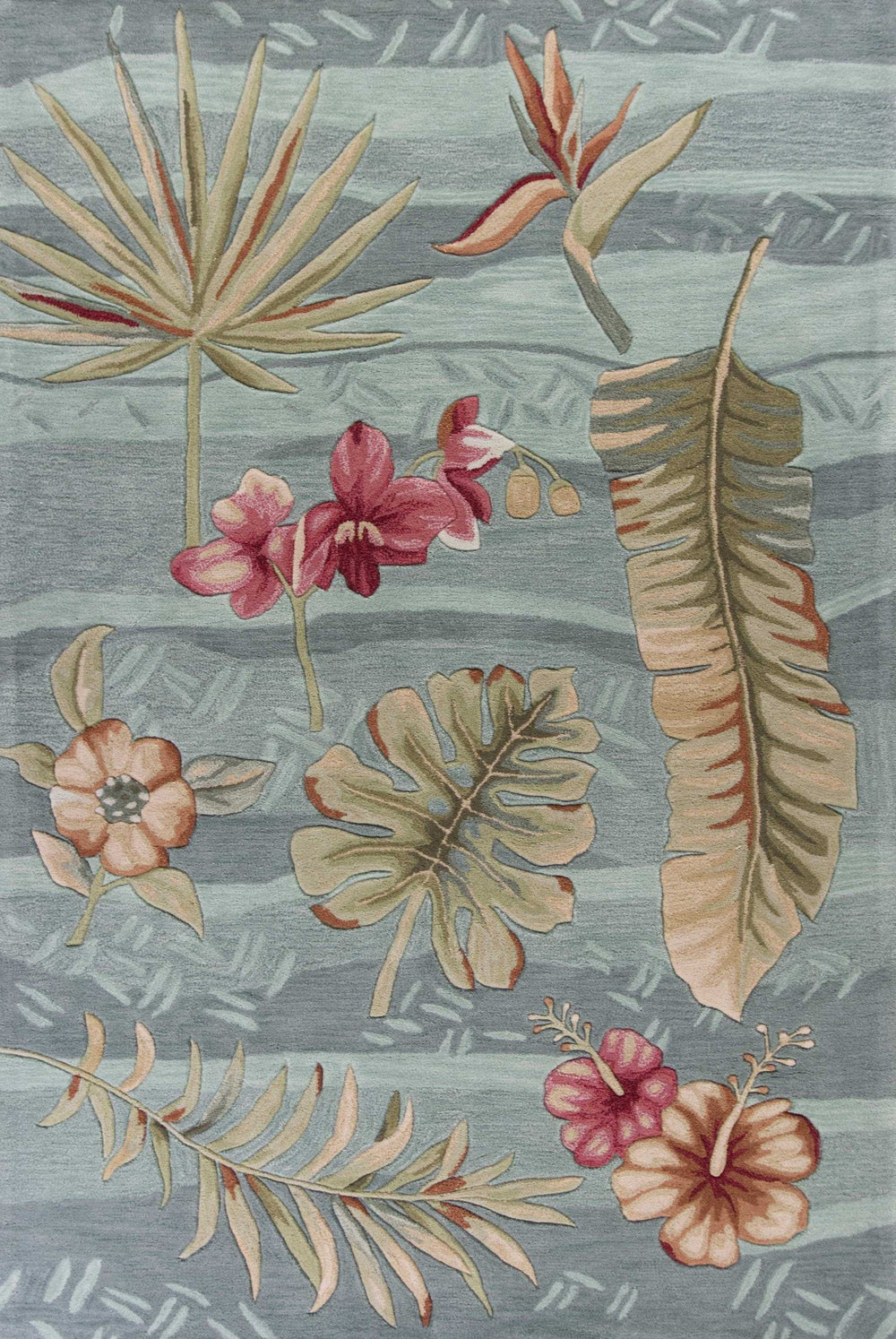 3' X 5' Seafoam Green Botanical Leaves Hand Tufted Area Rug - Homeroots - Flyclothing LLC