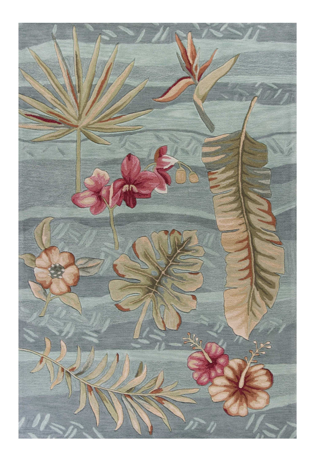 3' X 5' Seafoam Green Botanical Leaves Hand Tufted Area Rug - Homeroots - Flyclothing LLC