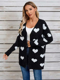Angel Wings Heart Open Front Long Sleeve Cardigan - Trendsi - Flyclothing LLC