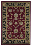 5' X 8' Red Black Machine Woven Floral Traditional Indoor Area Rug - Homeroots