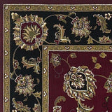 5' X 8' Red Black Machine Woven Floral Traditional Indoor Area Rug - Homeroots