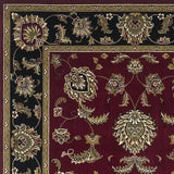 5' X 8' Red Black Machine Woven Floral Traditional Indoor Area Rug - Homeroots