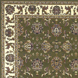 5' X 8' Green Ivory Machine Woven Floral Traditional Indoor Area Rug - Homeroots