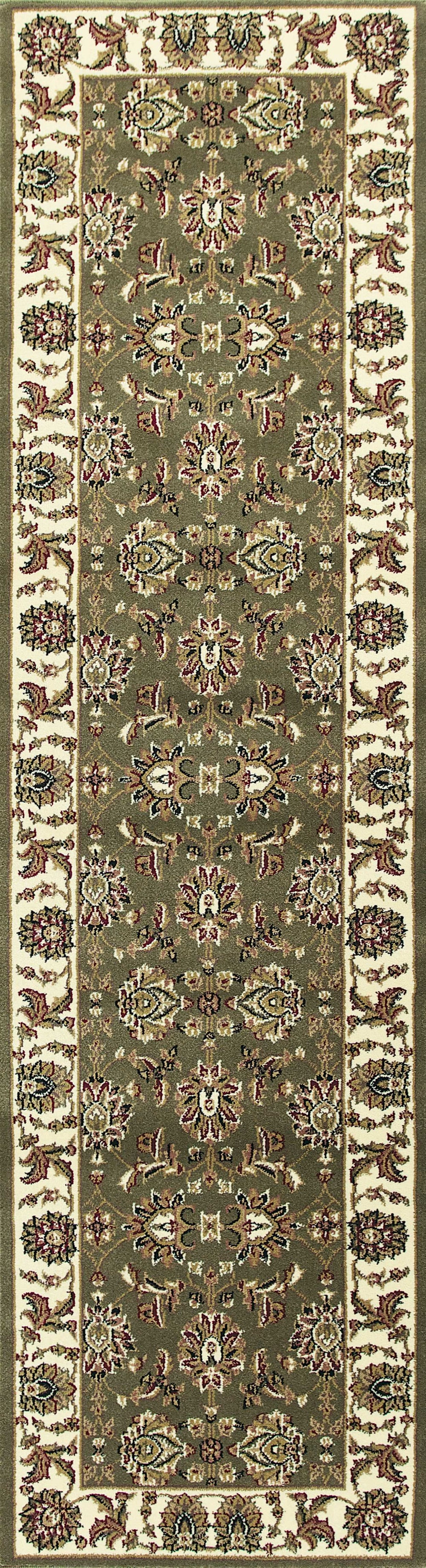 5' X 8' Green Ivory Machine Woven Floral Traditional Indoor Area Rug - Homeroots - Flyclothing LLC