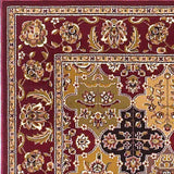 5' X 8' Red Floral Panel Bordered Area Rug - Homeroots - Flyclothing LLC
