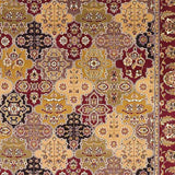 5' X 8' Red Floral Panel Bordered Area Rug - Homeroots - Flyclothing LLC