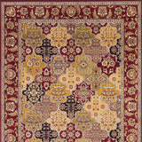 5' X 8' Red Floral Panel Bordered Area Rug - Homeroots - Flyclothing LLC
