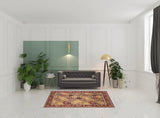 5' X 8' Red Floral Panel Bordered Area Rug - Homeroots - Flyclothing LLC