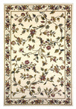 5' X 8' Ivory Floral Vine Bordered Area Rug - Homeroots - Flyclothing LLC