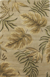 3' X 5' Sand Beige Hand Tufted Tropical Leaves Indoor Area Rug - Homeroots - Flyclothing LLC