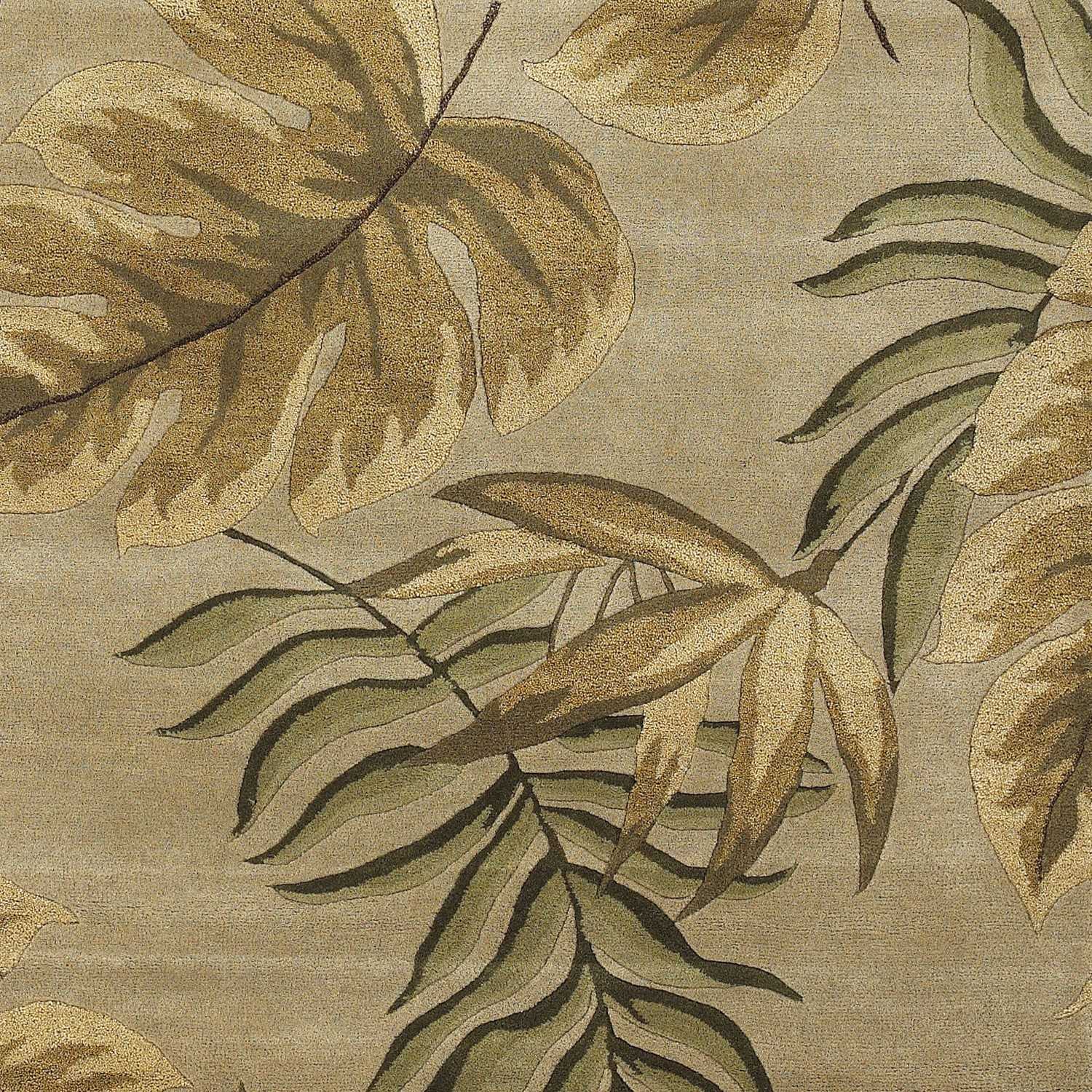 3' X 5' Sand Beige Hand Tufted Tropical Leaves Indoor Area Rug - Homeroots - Flyclothing LLC