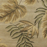 3' X 5' Sand Beige Hand Tufted Tropical Leaves Indoor Area Rug - Homeroots