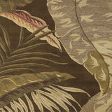 3' X 5' Mocha Leaves Wool Area Rug - Homeroots