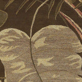 3' X 5' Mocha Leaves Wool Area Rug - Homeroots - Flyclothing LLC