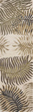 3' X 5' Natural Beige Hand Tufted Tropical Leaves Indoor Area Rug - Homeroots