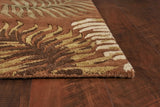 3' X 5' Rust Fern Leaves Wool Area Rug - Homeroots - Flyclothing LLC