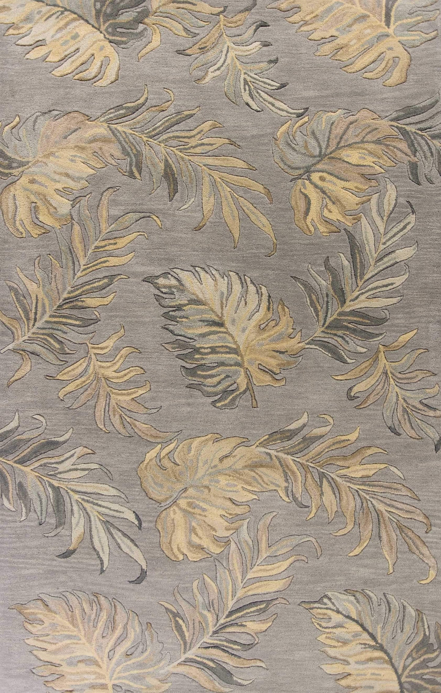 3' X 5' Grey Hand Tufted Tropical Palms Indoor Area Rug - Homeroots - Flyclothing LLC