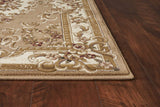 5' X 8' Beige Ivory Machine Woven Hand Carved Floral Medallion Indoor Area Rug - Homeroots - Flyclothing LLC