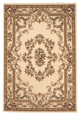 5' X 8' Ivory Machine Woven Hand Carved Floral Medallion Indoor Area Rug - Homeroots - Flyclothing LLC