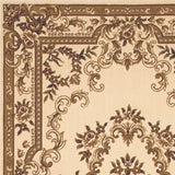 5' X 8' Ivory Machine Woven Hand Carved Floral Medallion Indoor Area Rug - Homeroots