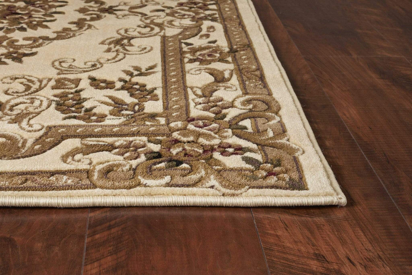 5' X 8' Ivory Machine Woven Hand Carved Floral Medallion Indoor Area Rug - Homeroots - Flyclothing LLC