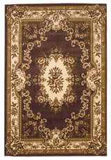 5' X 8' Plum Ivory Machine Woven Hand Carved Floral Medallion Indoor Area Rug - Homeroots - Flyclothing LLC