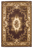 5' X 8' Plum Ivory Machine Woven Hand Carved Floral Medallion Indoor Area Rug - Homeroots