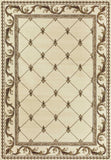 5' X 8' Ivory Machine Woven Hand Carved Fleur De Lis Indoor Area Rug - Homeroots
