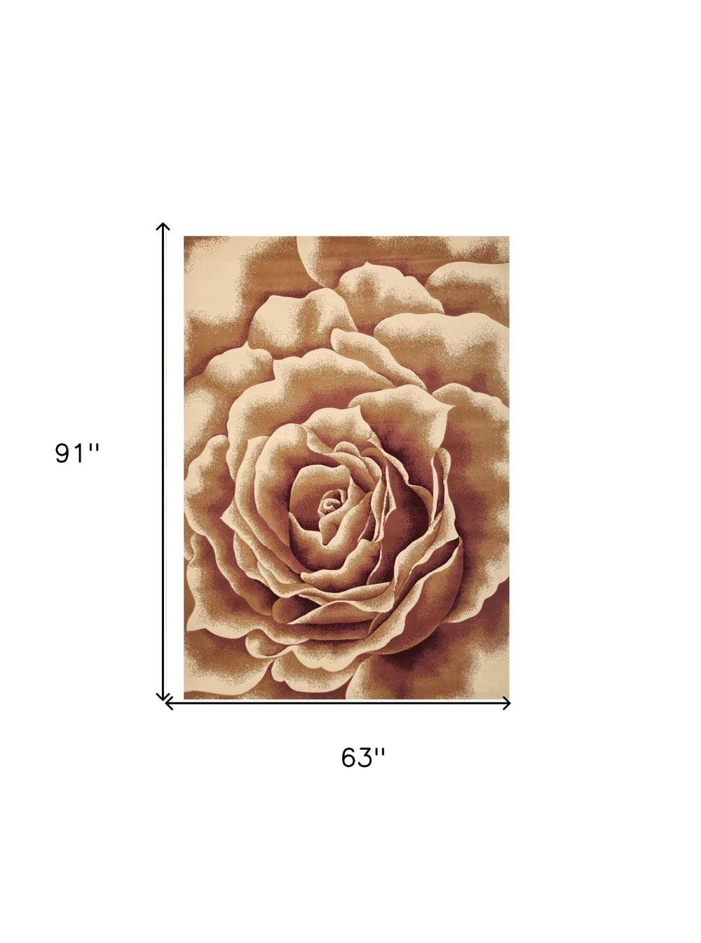 5' X 8' Ivory Floral Indoor Area Rug - Homeroots - Flyclothing LLC