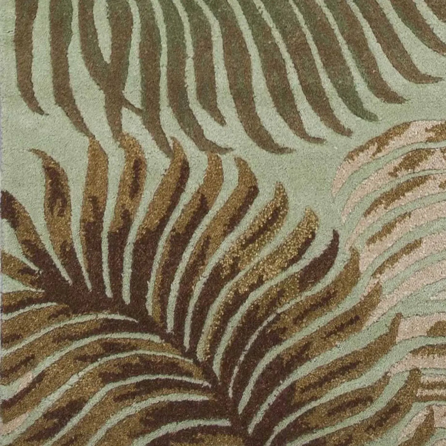 8' Aqua Blue Hand Tufted Tropical Leaves Indoor Runner Rug - Homeroots - Flyclothing LLC