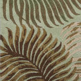 8' Aqua Blue Hand Tufted Tropical Leaves Indoor Runner Rug - Homeroots - Flyclothing LLC